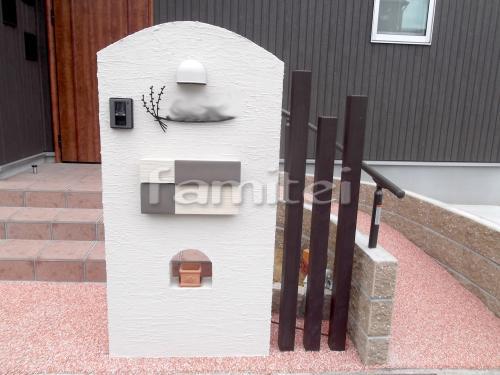 可愛い洋風門柱 オープン外構 ファミリー庭園株式会社 和歌山店 ガーデンプラット