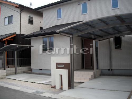 シンプルモダン門柱がかっこいい新築オープン外構 ファミリー庭園株式会社 滋賀店 ガーデンプラット