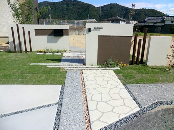 外からお庭を自然に隠す ナチュラルで可愛い外構 株式会社ベストホーム ガーデンプラット
