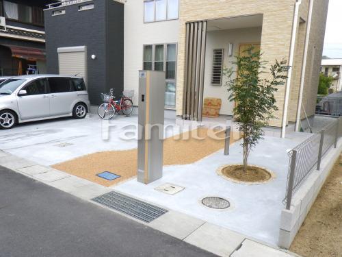 アプローチにサークルデザイン花壇が良く似合う 北葛城郡 ファミリー庭園株式会社 奈良店 ガーデンプラット