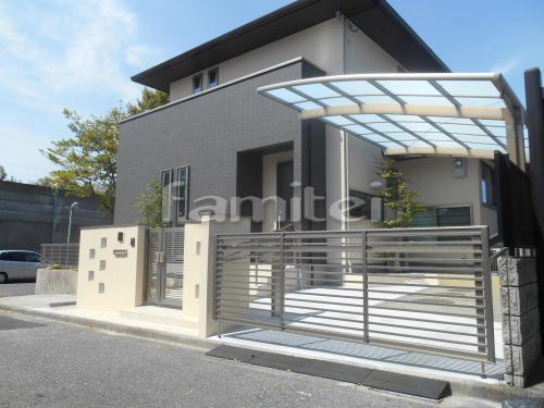 ガラスブロック門柱がオシャレな玄関まわり 香芝市 ファミリー庭園株式会社 奈良店 ガーデンプラット
