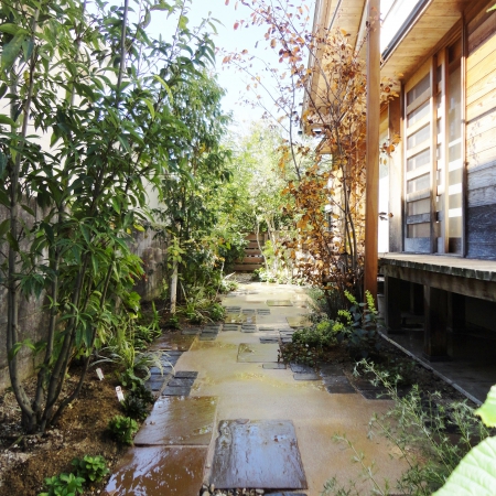 細長い庭を活用し小道感と奥行を演出 有限会社 Design Loop 愛知県 岐阜県 ガーデンプラット 細長い庭を活用し小道感と奥行を演出 有限会社 Design Loop 愛知県 岐阜県 ガーデンプラット
