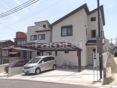 床洗い出し仕上げのオシャレな玄関アプローチステップ 大津市 ファミリー庭園株式会社 滋賀店 ガーデンプラット