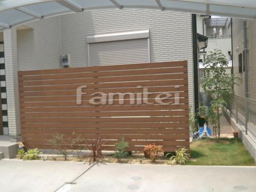 木の温かみのあるフェンスでおしゃれに目隠し 香芝市 ファミリー庭園株式会社 奈良店 ガーデンプラット