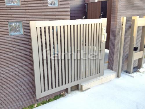 ノンレールタイプの玄関引き戸門扉取付工事 河内長野市 ファミリー庭園株式会社 南大阪店 ガーデンプラット