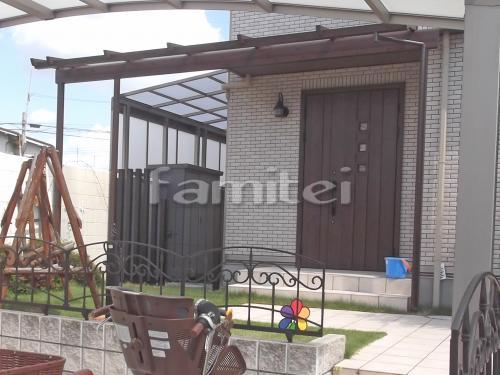 テラス屋根で上手に雨対策された玄関まわり 堺市 ファミリー庭園株式会社 南大阪店 ガーデンプラット