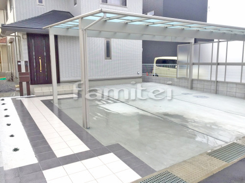 モダンな玄関アプローチが素敵な新築オープン外構 泉佐野市 ファミリー庭園株式会社 南大阪店 ガーデンプラット