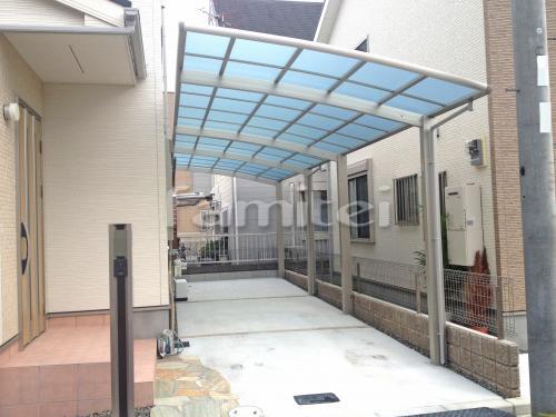 縦連棟r型カーポート取付工事 松原市 ファミリー庭園株式会社 南大阪店 ガーデンプラット