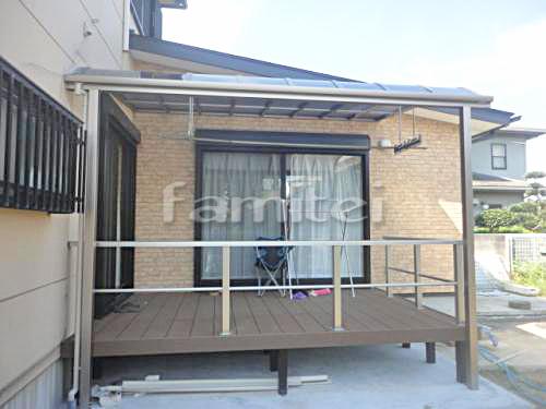 お庭のウッドデッキが憩いの場プラス快適お洗濯物干し場 和歌山市 ファミリー庭園株式会社 和歌山店 ガーデンプラット