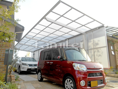 スタイリッシュな2台用縦型カーポート取付工事 奈良市 ファミリー庭園株式会社 京都店 ガーデンプラット スタイリッシュな2台用縦型カーポート取付工事 奈良市 ファミリー庭園株式会社 京都店 ガーデンプラット