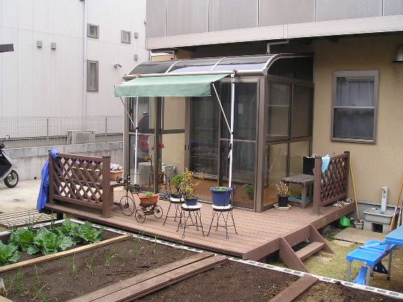 ウッドデッキにサンルーム S 047 株式会社スペック ガーデンプラット