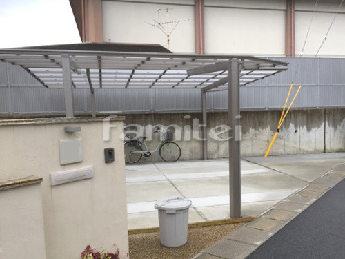 変形地に合わせたカーポート設置工事 北葛城郡広陵町 ファミリー庭園株式会社 奈良店 ガーデンプラット