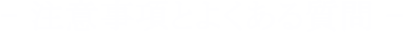 注意事項とよくある質問
